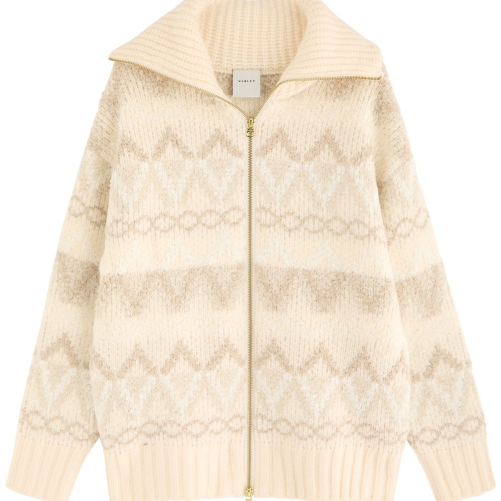 Varley Cream Fair Aisle Cardigan